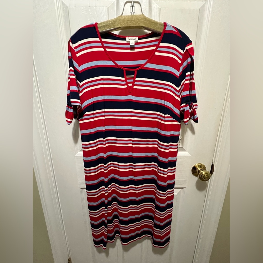 Westport Red and Blue Striped Top